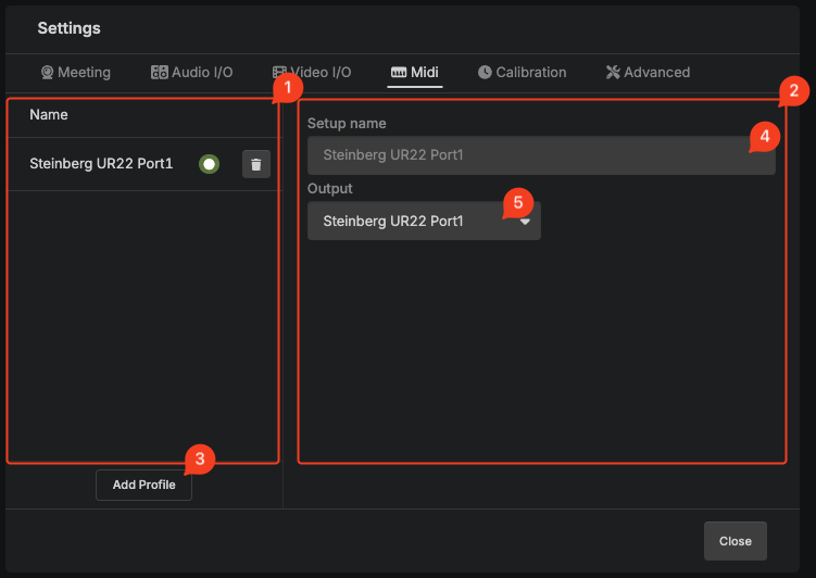App Settings - Midi