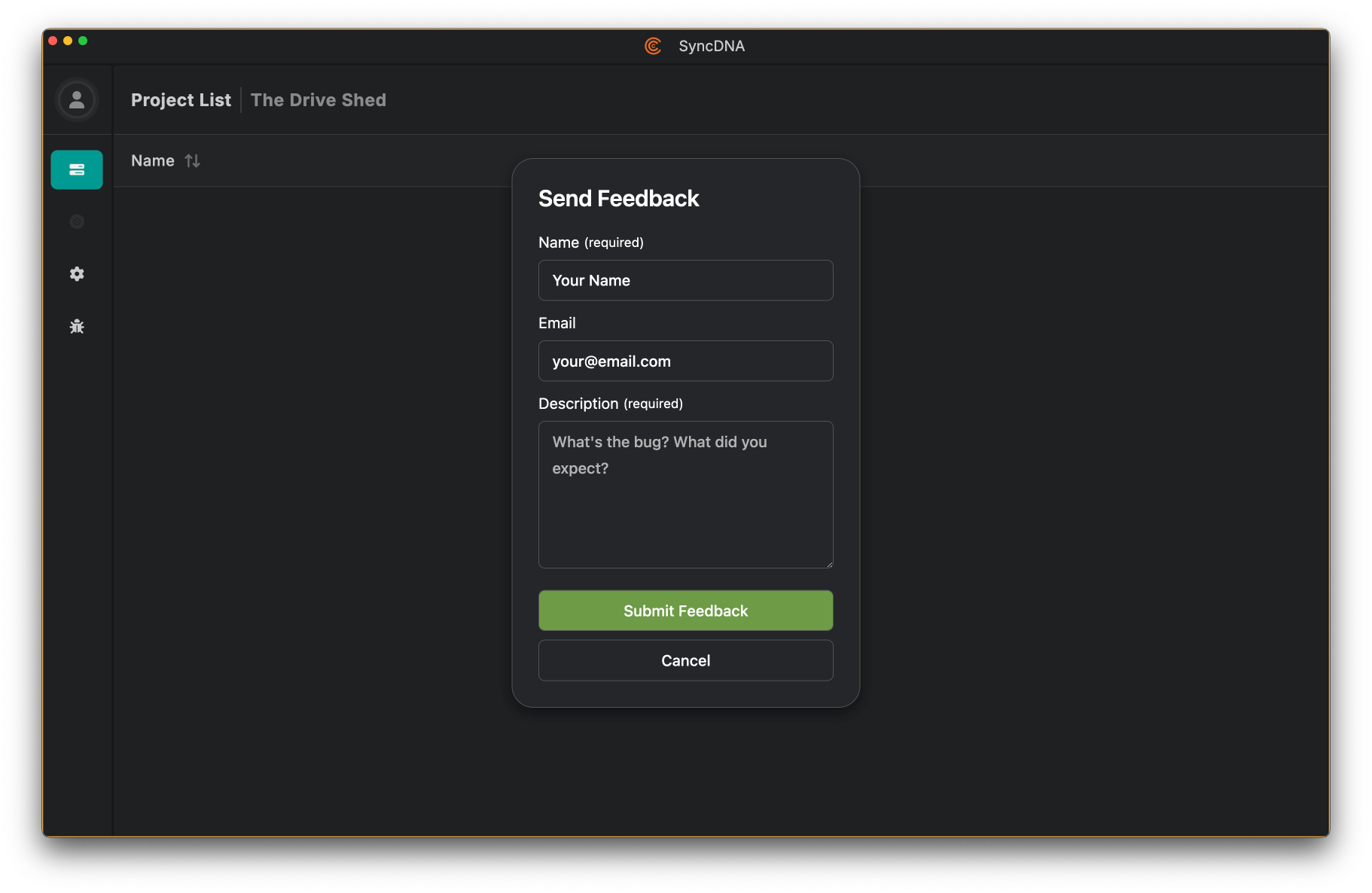 Bug Report Form